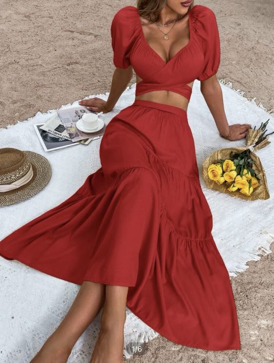 Instock BN Red Top and Skirt Set, Women's Fashion, Dresses & Sets, Sets — free download