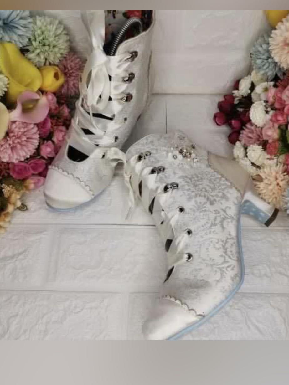 Joe Browns white victorian boots Women s Fashion Footwear Boots