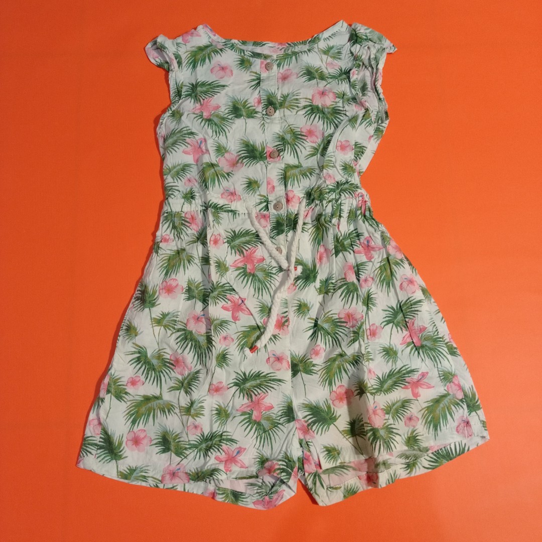 Jumpsuit ZARA floral 34 tahun, Bayi & Anak, Baju Anak Perempuan, 1