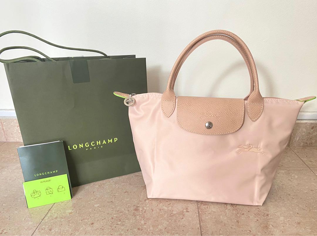 Shop Longchamp Small Le Pliage Green Top Handle Bag