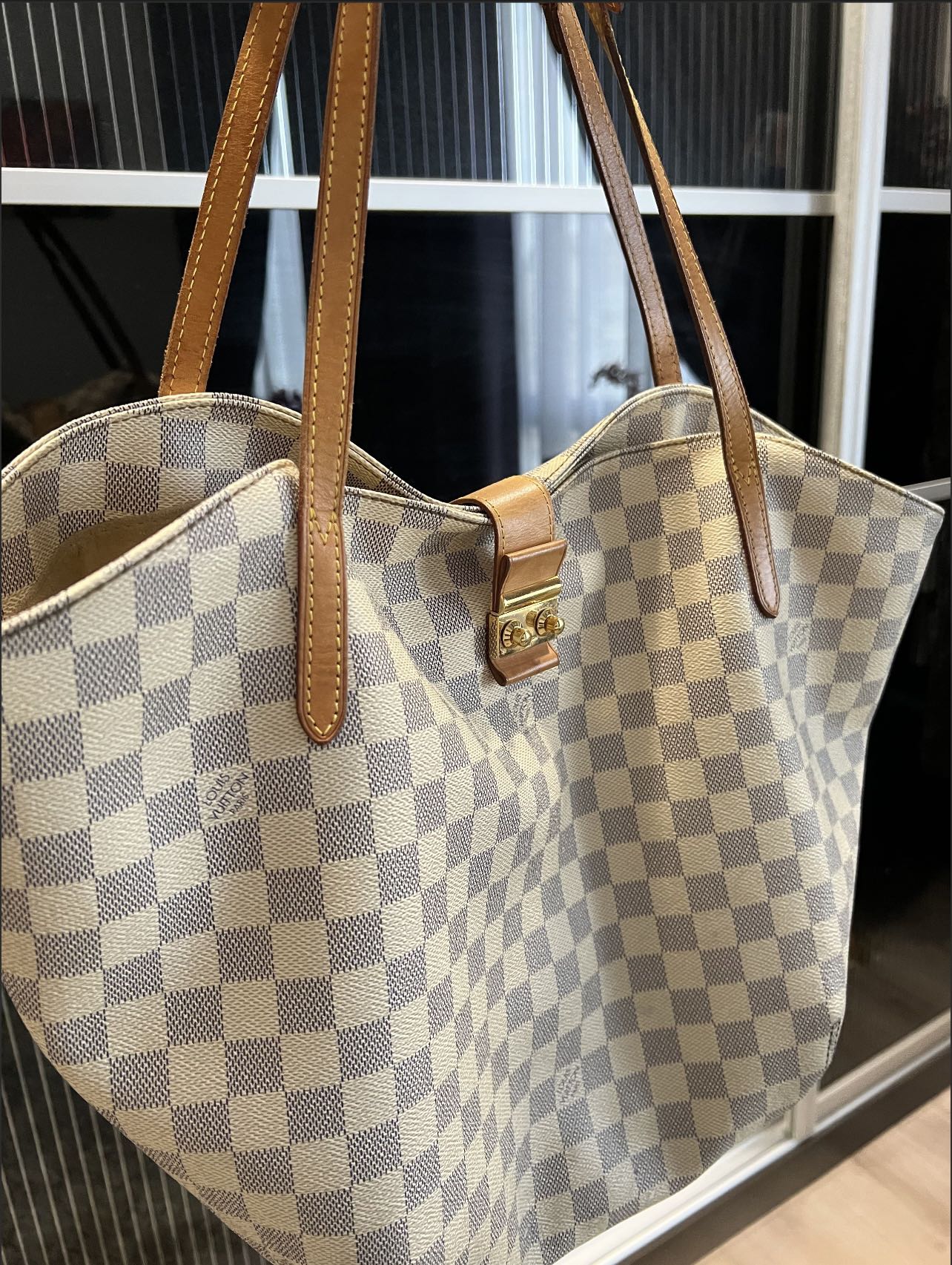 LOUIS VUITTON Damier Azur Canvas Salina PM Bag, Luxury, Bags & Wallets on  Carousell