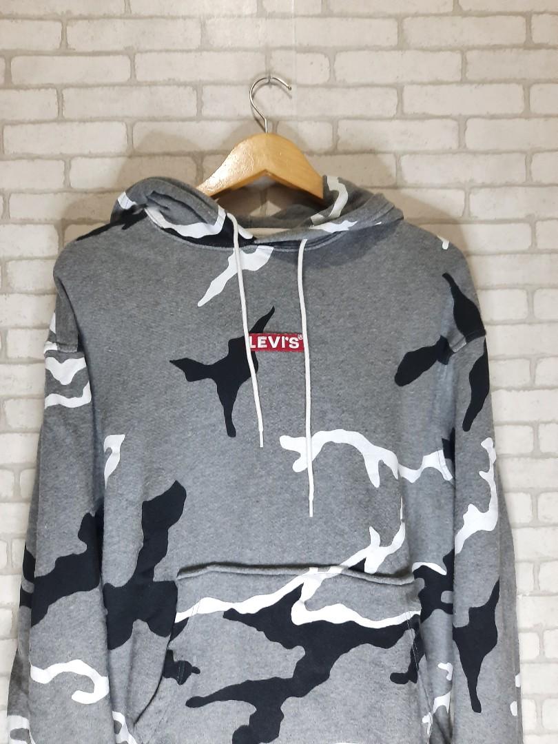 Luxury Hoodie Levis Camo, Fesyen Pria 