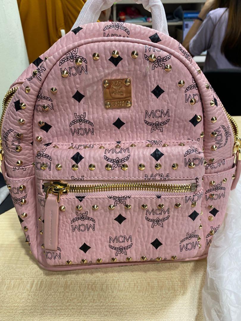 MCM Munchen M1976 Pink Backpack, Women's Fashion, Bags & Wallets, Backpacks  on Carousell