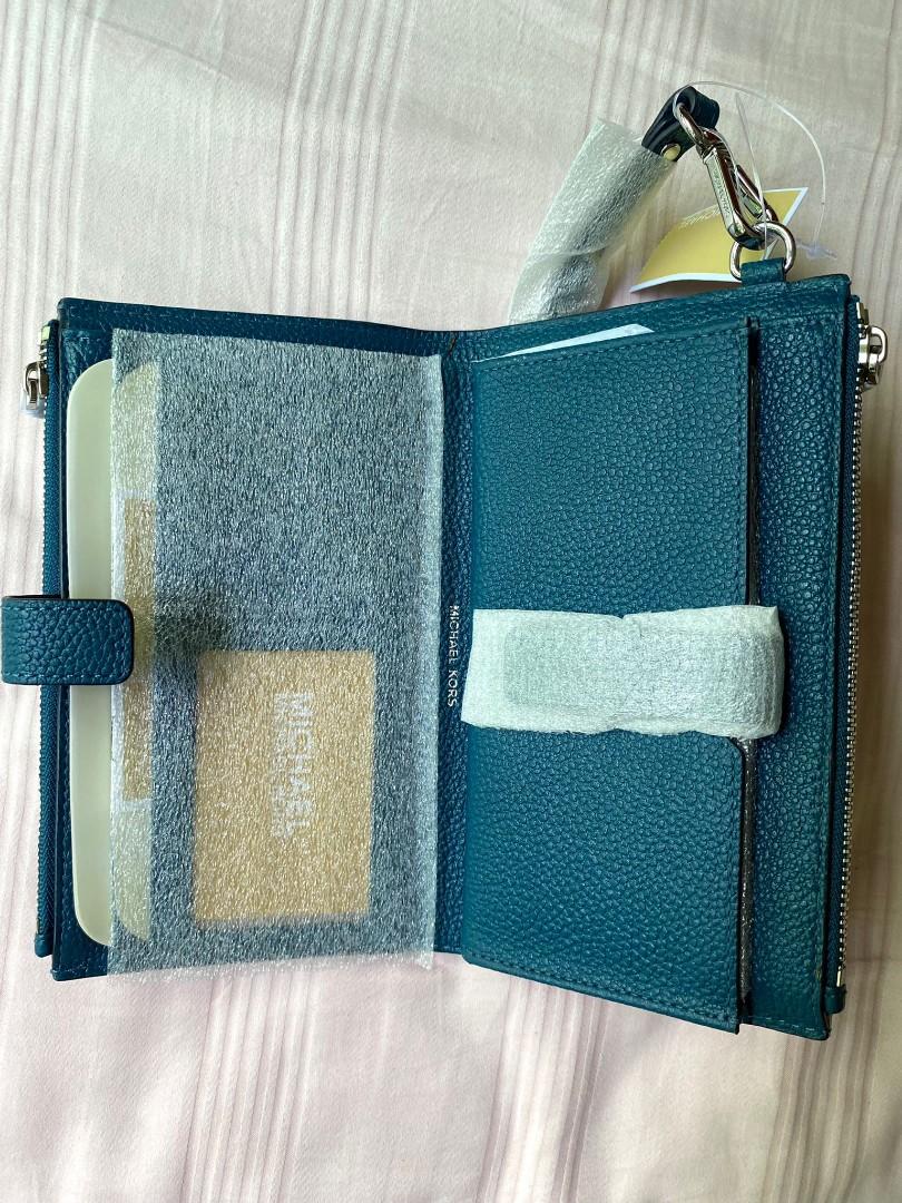 Michael kors luxe teal wallet on sale