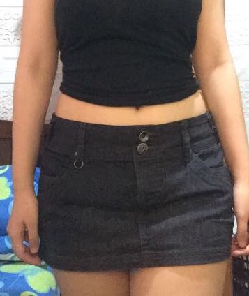 Hipster denim deals mini skirt