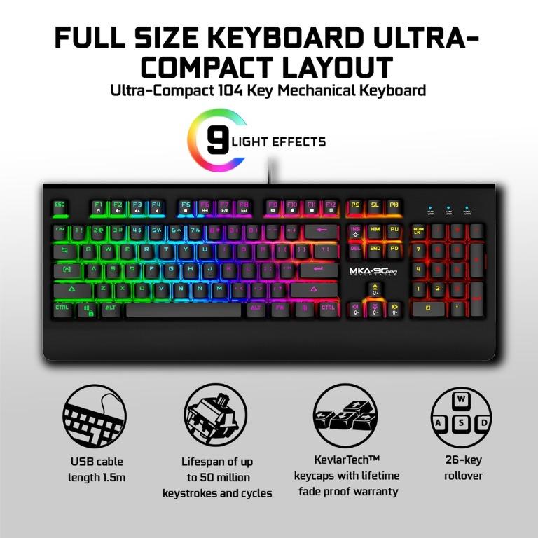 (MKA-9C Pro Psycheagle Blue Switch Mechanical Gaming Keyboard With 9 ...