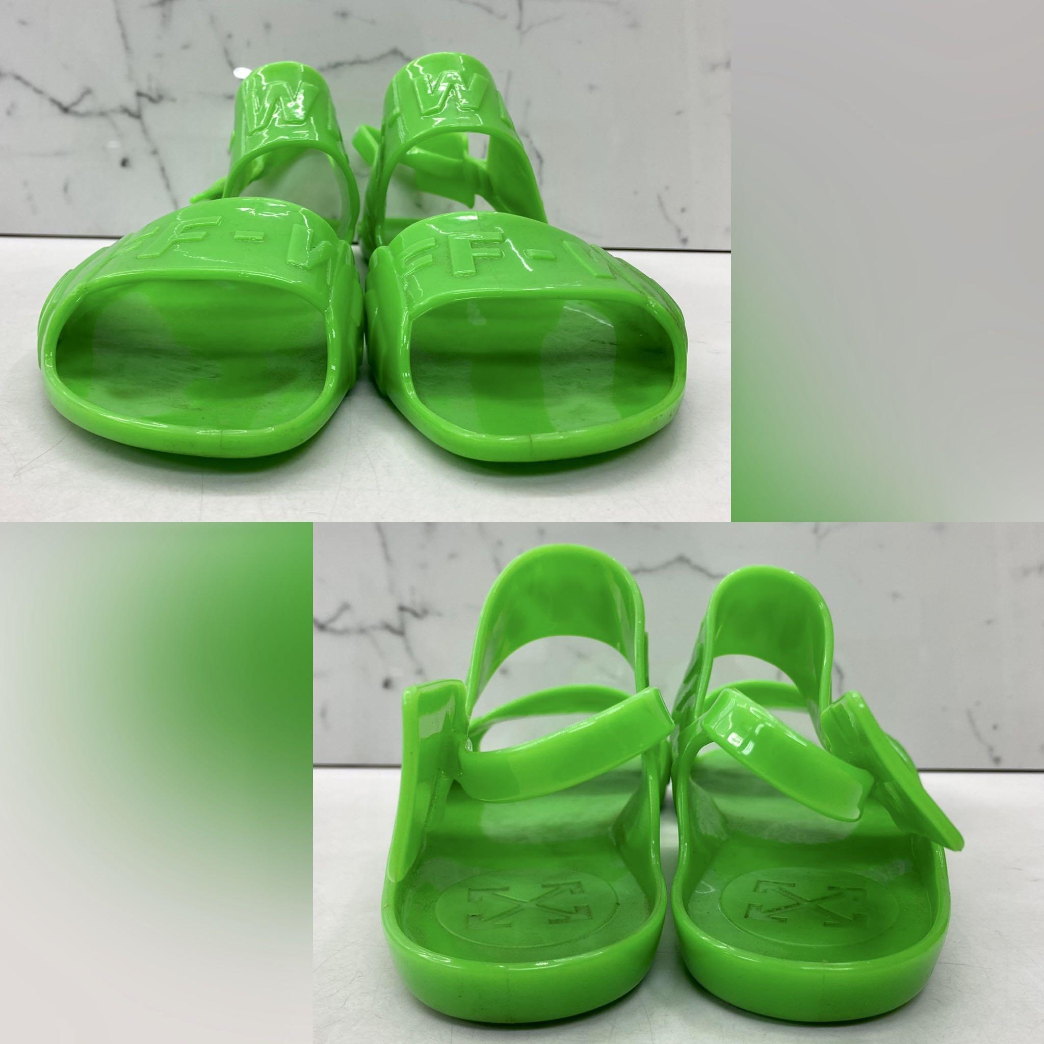Off white sales jelly sandals green