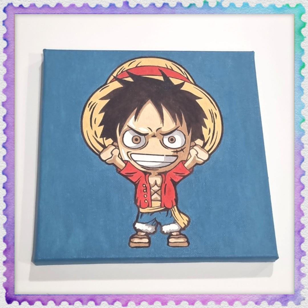 One Piece Luffy Manga Animation Hand Painted Canvas xcm Oil Painting Acrylic 海贼王路飞人手工完成数字油画 Hobbies Toys Collectibles Memorabilia Fan Merchandise On Carousell