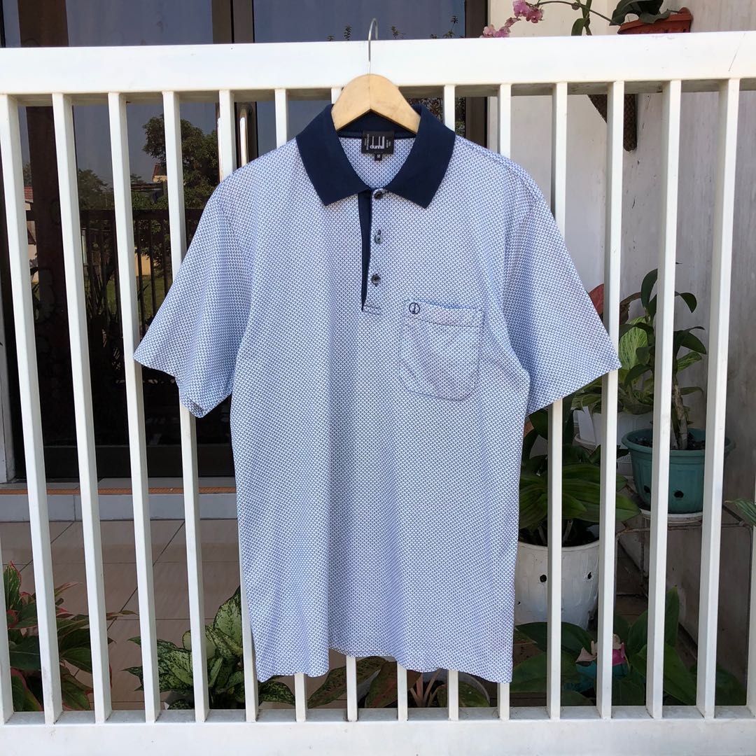 Original luxury Dunhill golf all over print maercerized catton polo