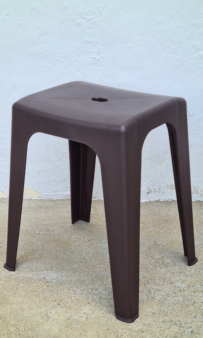 brown plastic stool