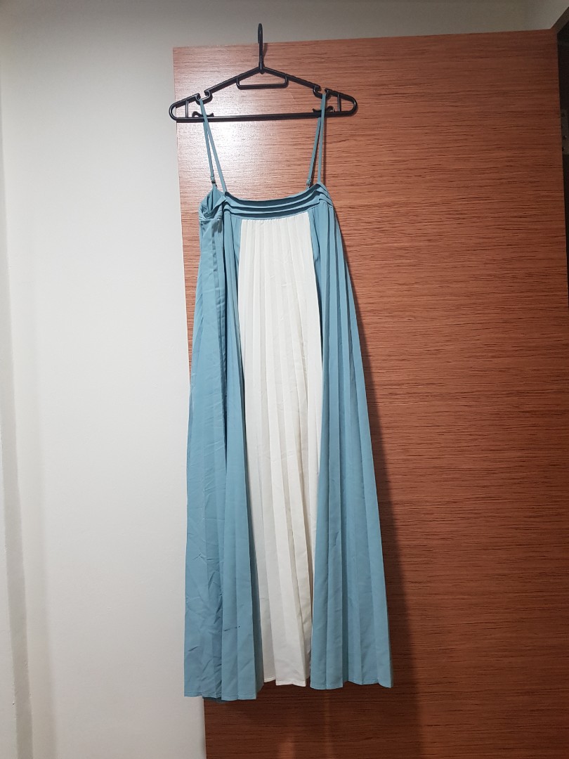 Pleated Maxi Dress by Soigne (Tag: Pleat, Innit, Turquoise, White ...