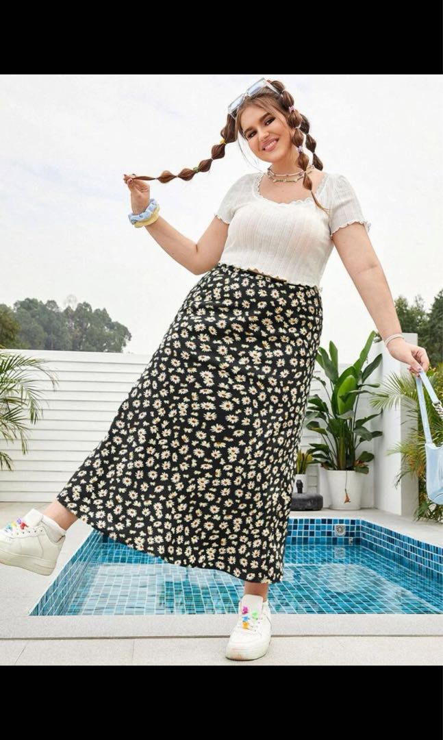 Plus size 2025 floral skirts