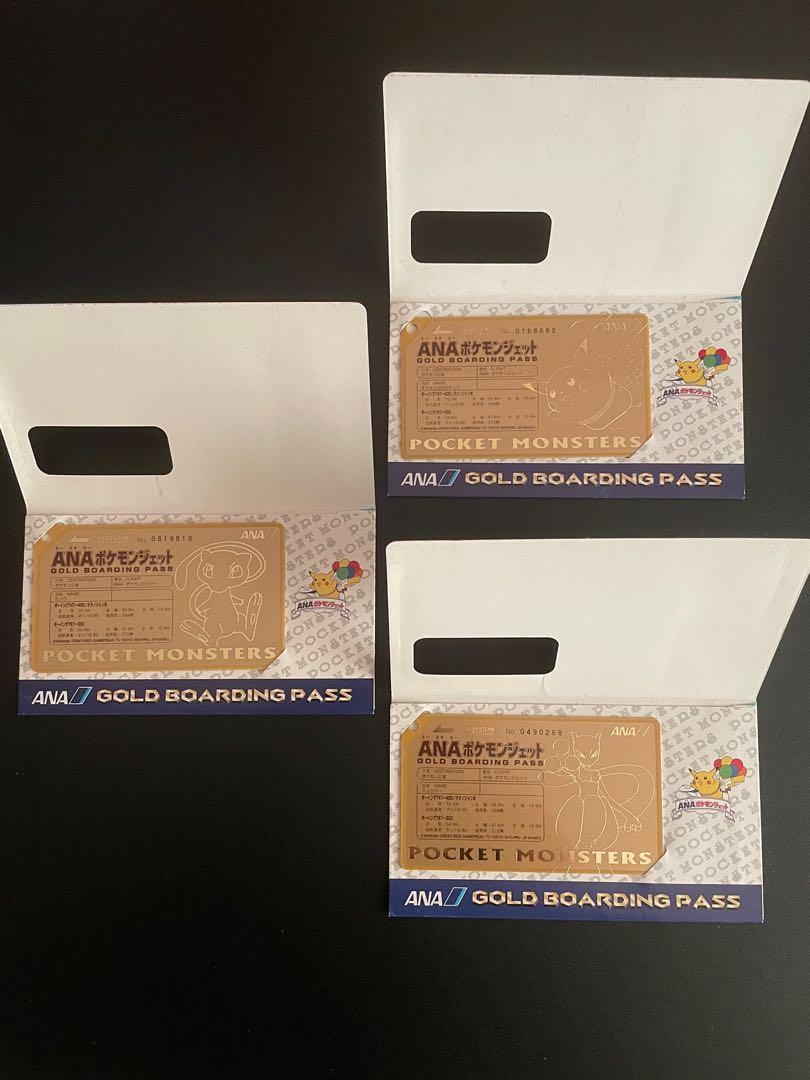 Pokemon ana gold boarding pass full set - Pikachu Mew Mewtwo