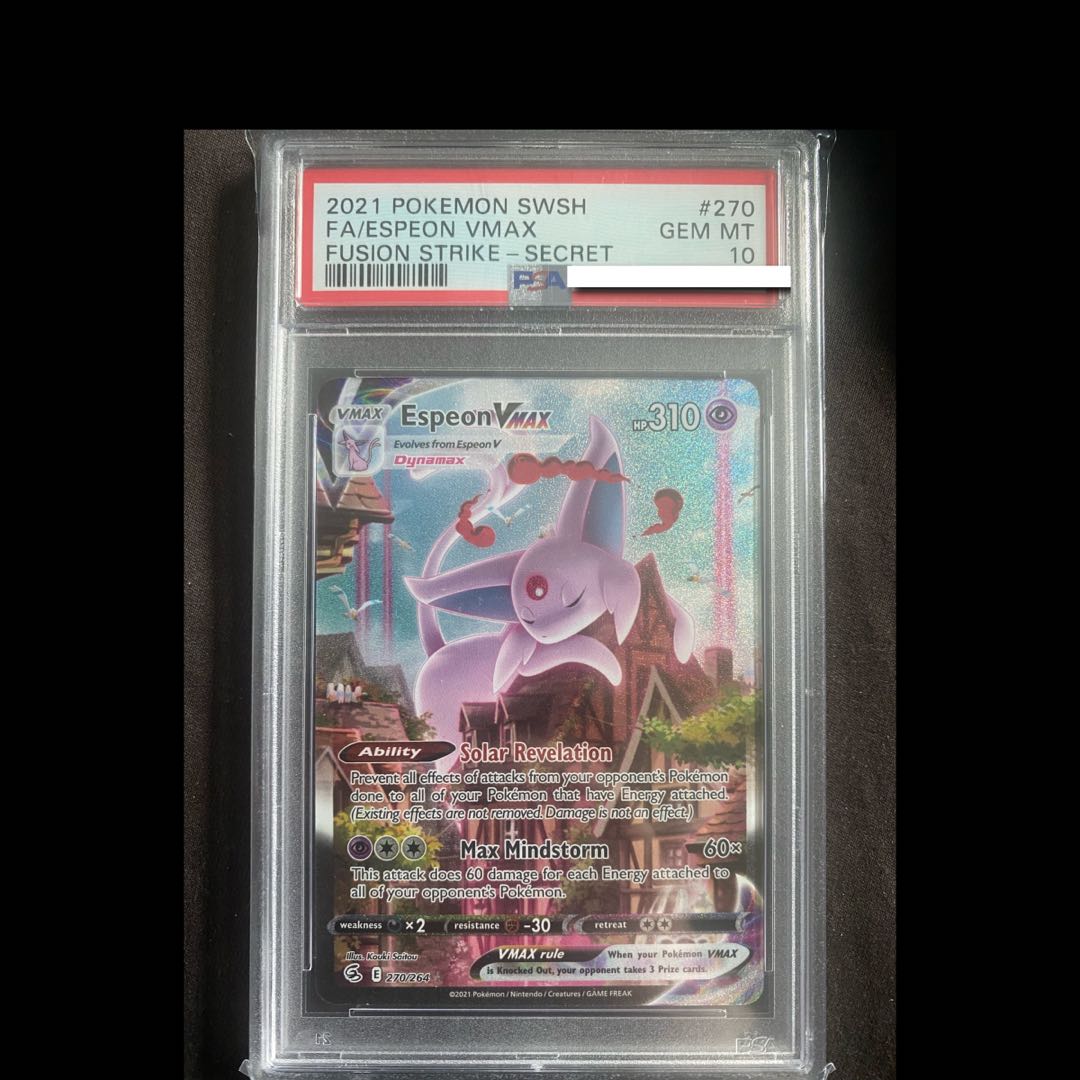 PSA 10] Espeon Vmax Full Alt Art Secret Rare Fusion Strike 270/264