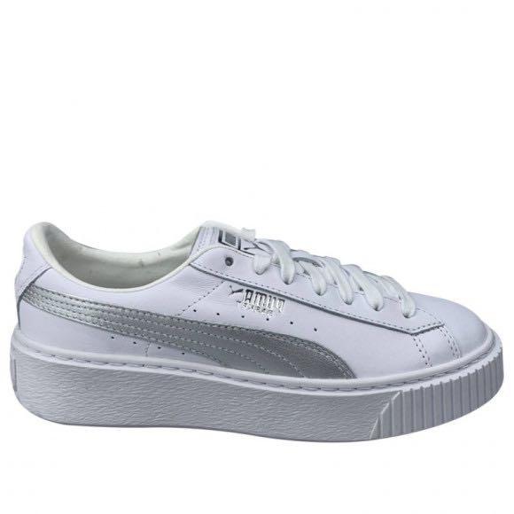 Puma basket top platform silver