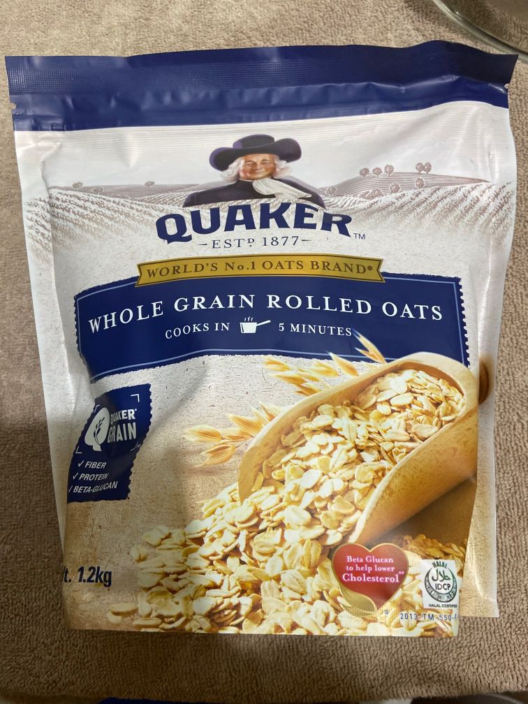 Quaker Whole Grain Rolled Oats, Food & Drinks, Packaged & Instant Food ...