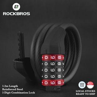 ROCKBROS 1.8m Flexible Lock with 5 Digits Combination Number Lock