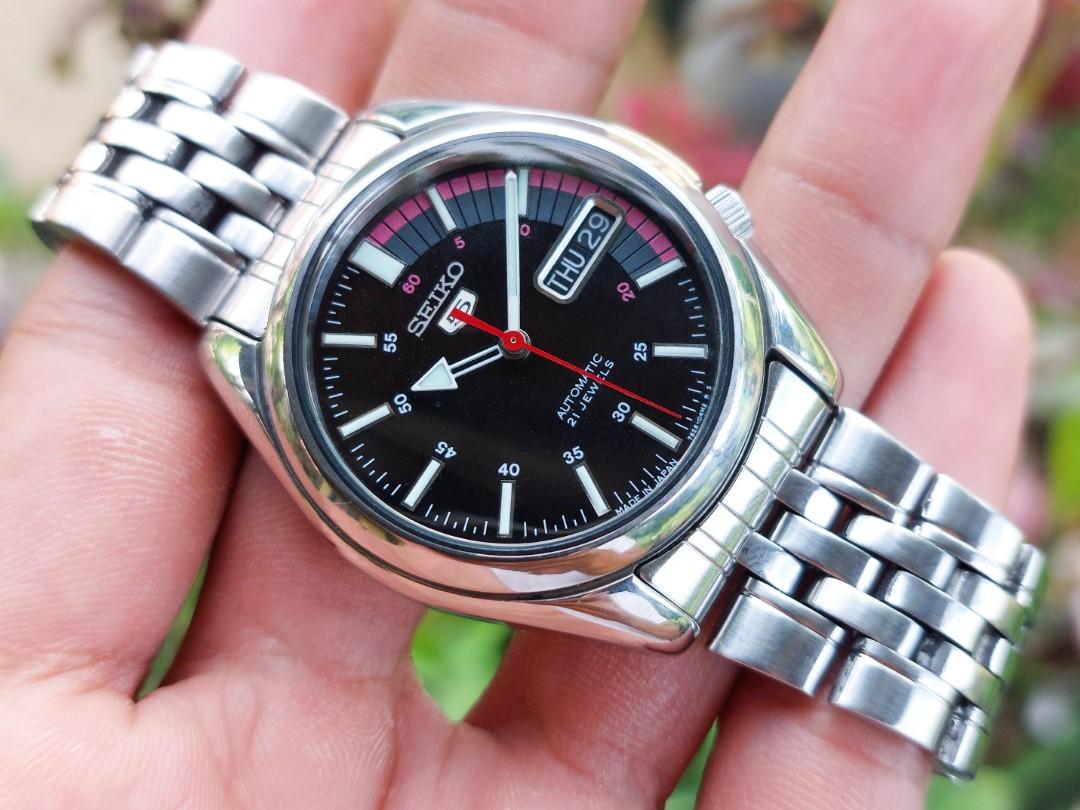 Seiko 5 BLACK RACER Automatic Watch Men s Fashion Watches