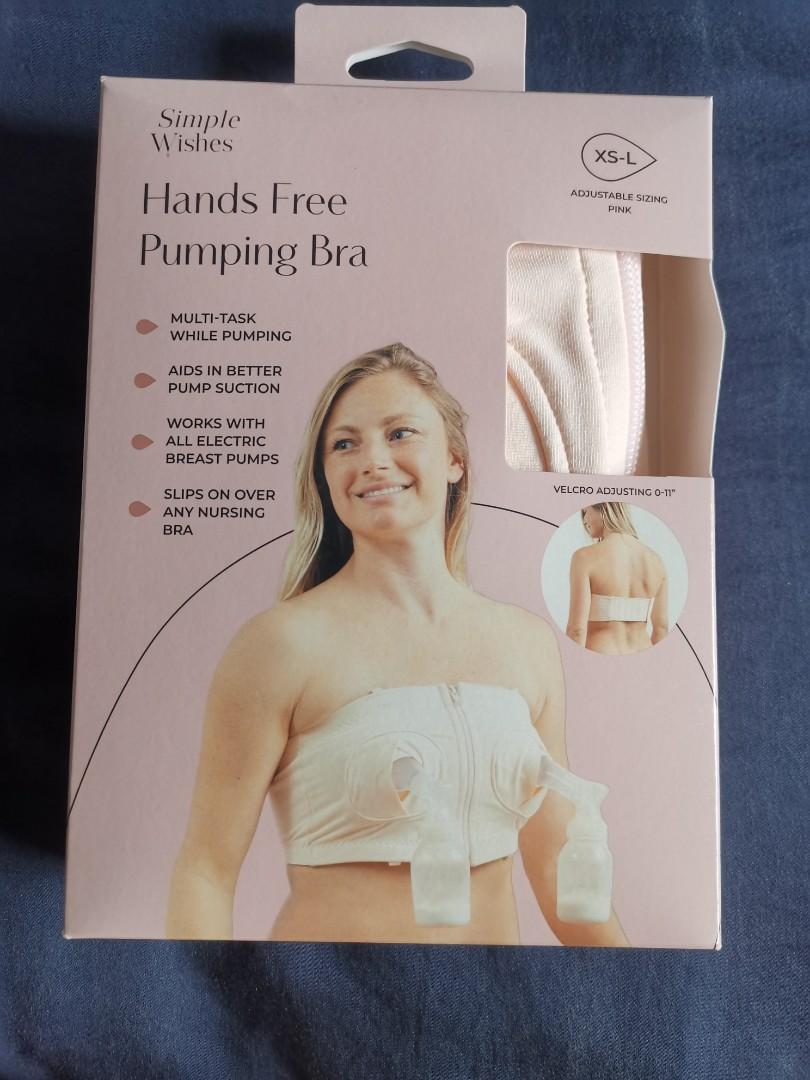 Simple Wishes Hands-Free Breastpump Bra, Pink, XS-L 