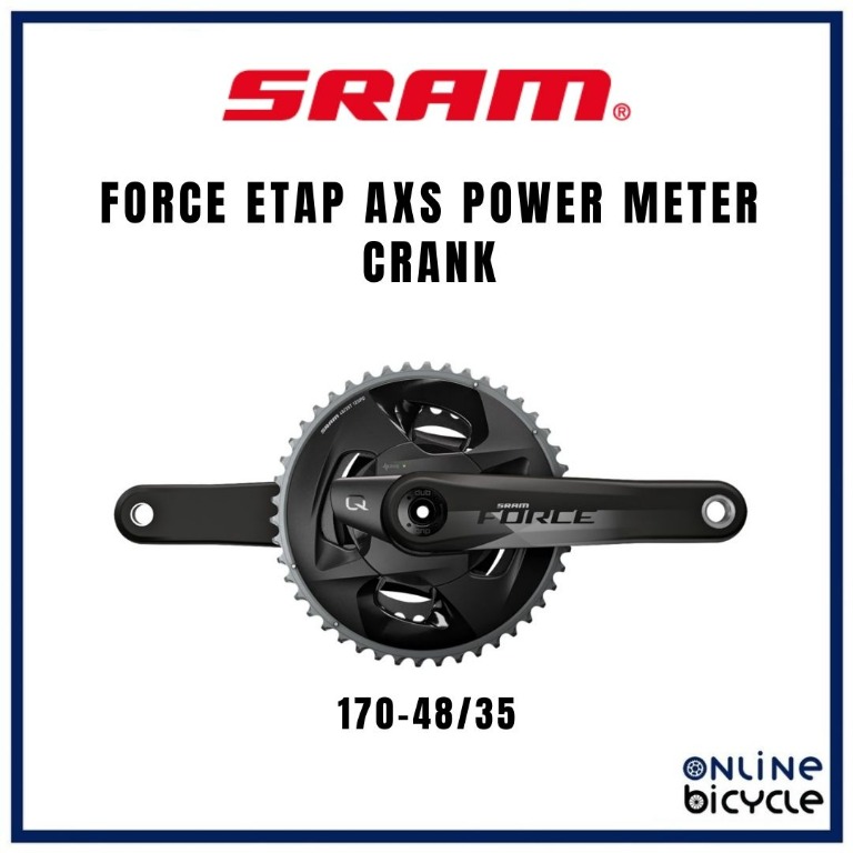 SRAM Force eTAP AXS 12 speed Crankset (with Powermeter) for Road Bicycle  and Cycling