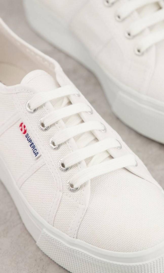 Superga 2790 linea flatform store chunky trainers in white