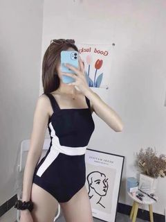 黑白色連身泳衣Swimsuit L碼 165/75 或 80BC62975775048835110