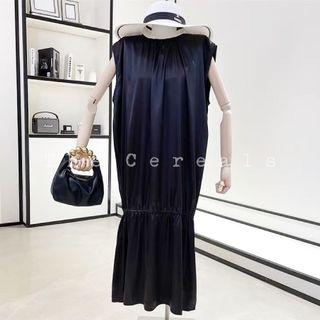 TC1018 Black Silk Designer Dress