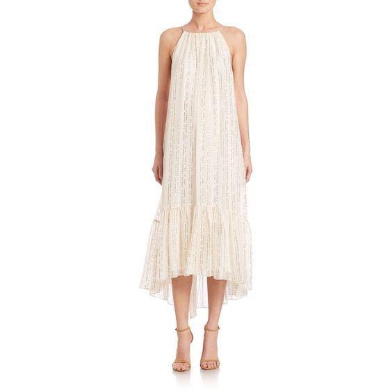 knee length dresses for ladies Tibi Adelle Fil Coupe Dress Optic White main image 1