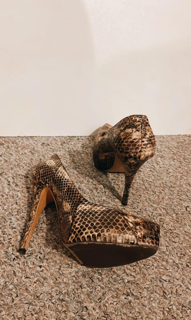 Tony Bianco snake skin Women s Fashion Shoes on Carousell