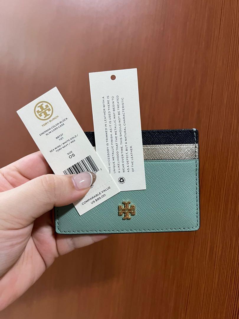 Tory Burch Emerson Slim Card Case, Women's Fashion, Bags & Wallets
