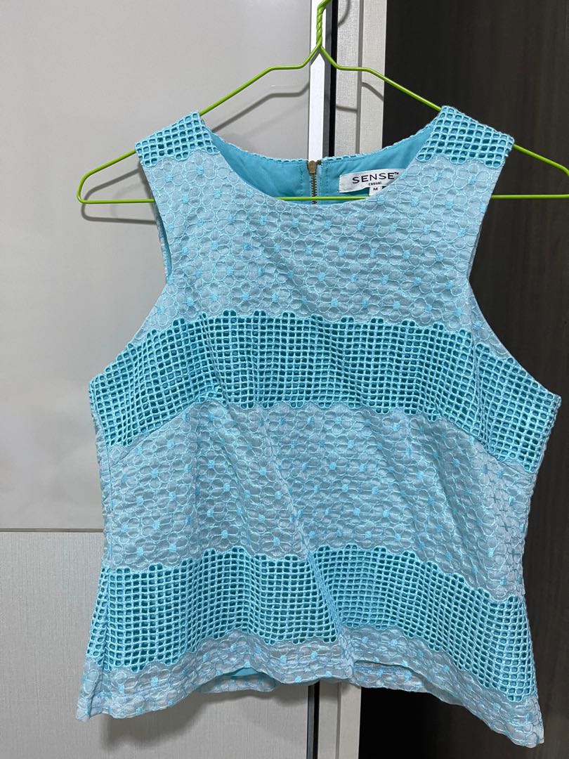 Turquoise top, Women's Fashion, Tops, Blouses on Carousell