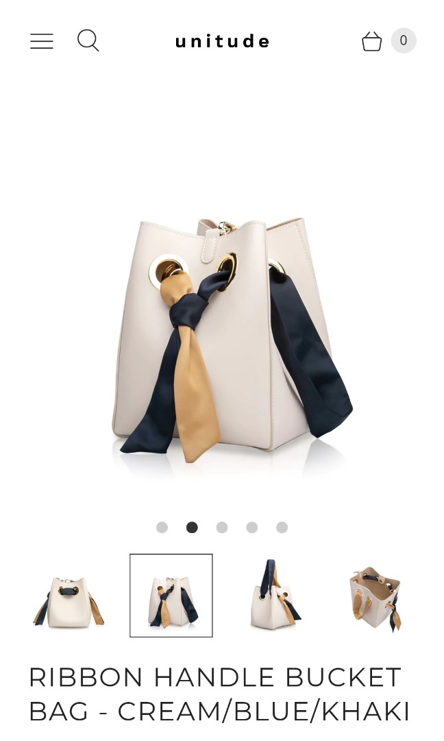 Ribbon handle bucket bag sales