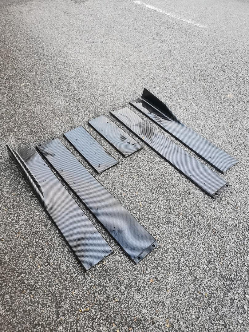 Universal Car Side Skirt Lips Diffuser Carbon Fibre Looks, Auto