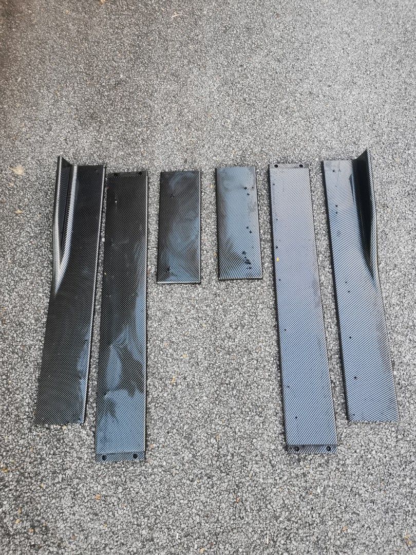 Universal Car Side Skirt Lips Diffuser Carbon Fibre Looks, Auto