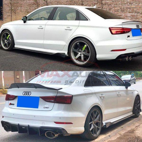 Universal Car Side Skirt Lips Diffuser Carbon Fibre Looks, Auto