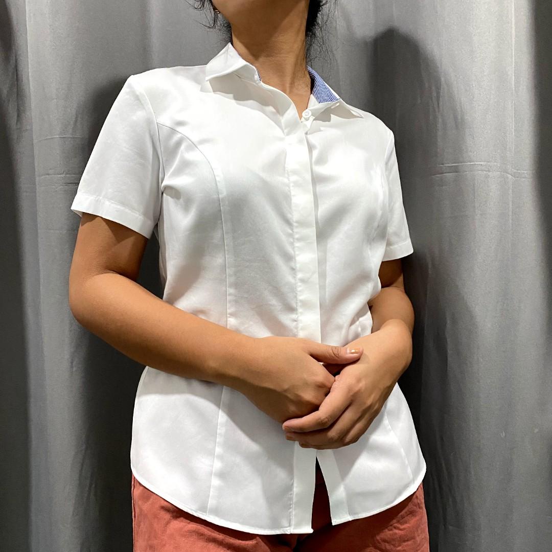 W25 White Polo Blouse