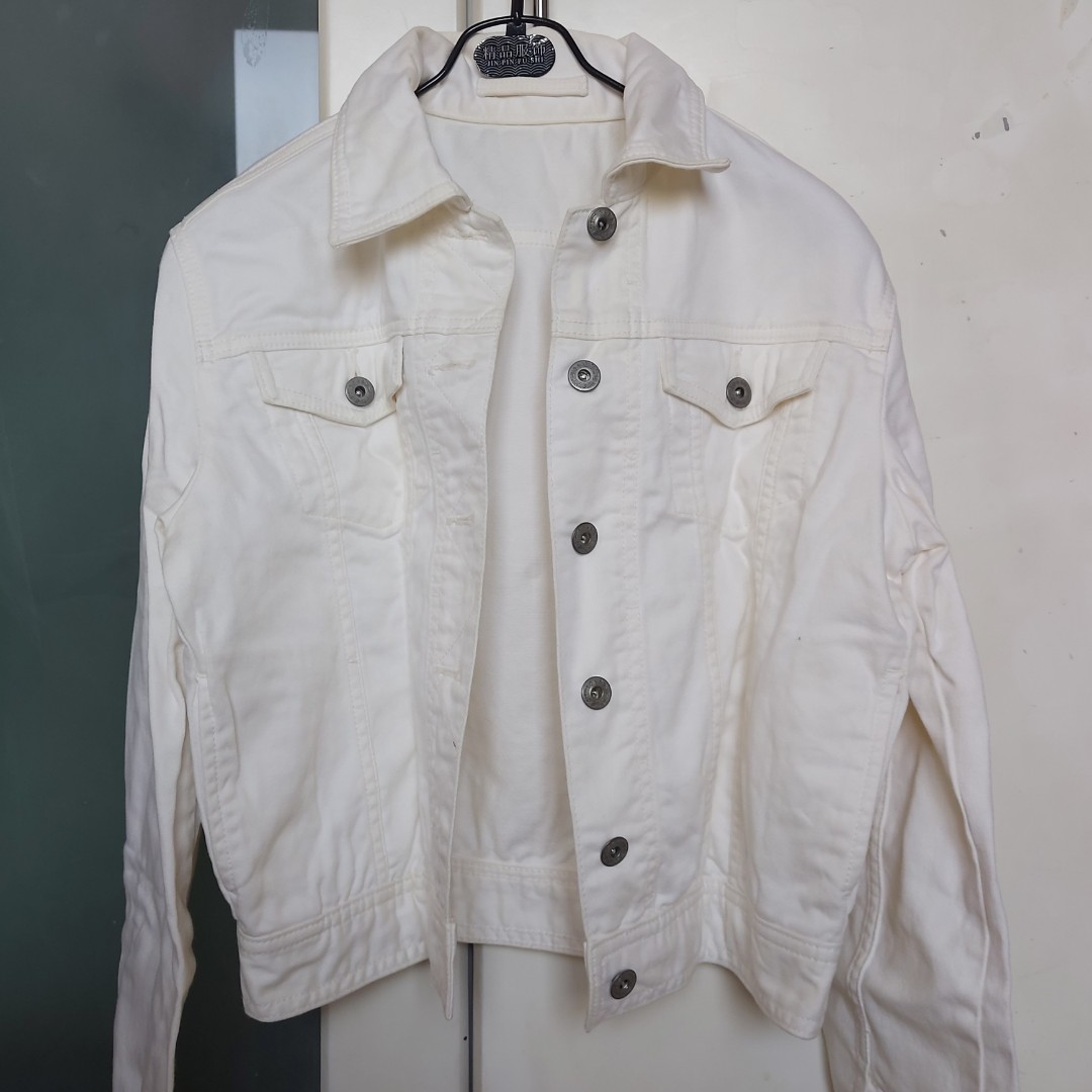White Denim Jacket, Fesyen Wanita 