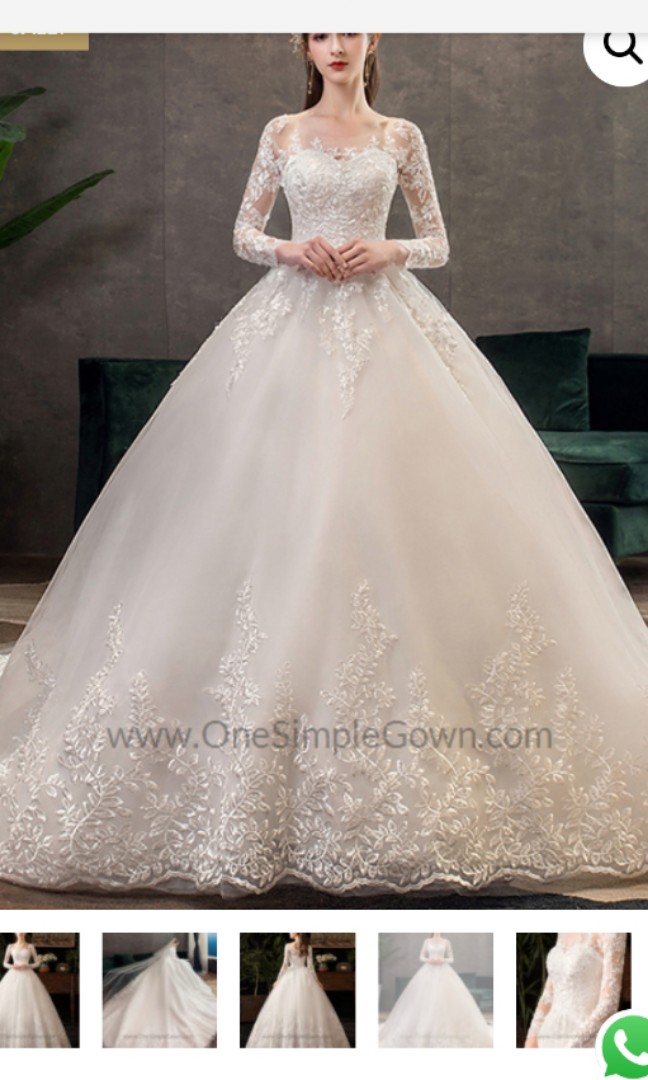 White wedding gown Women s Fashion Dresses Sets Evening