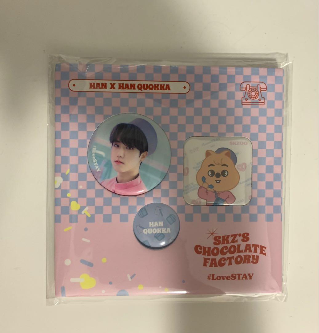 WTS stray kids skzoo chocolate factory lovestay fanmeeting han quokka pin  button set