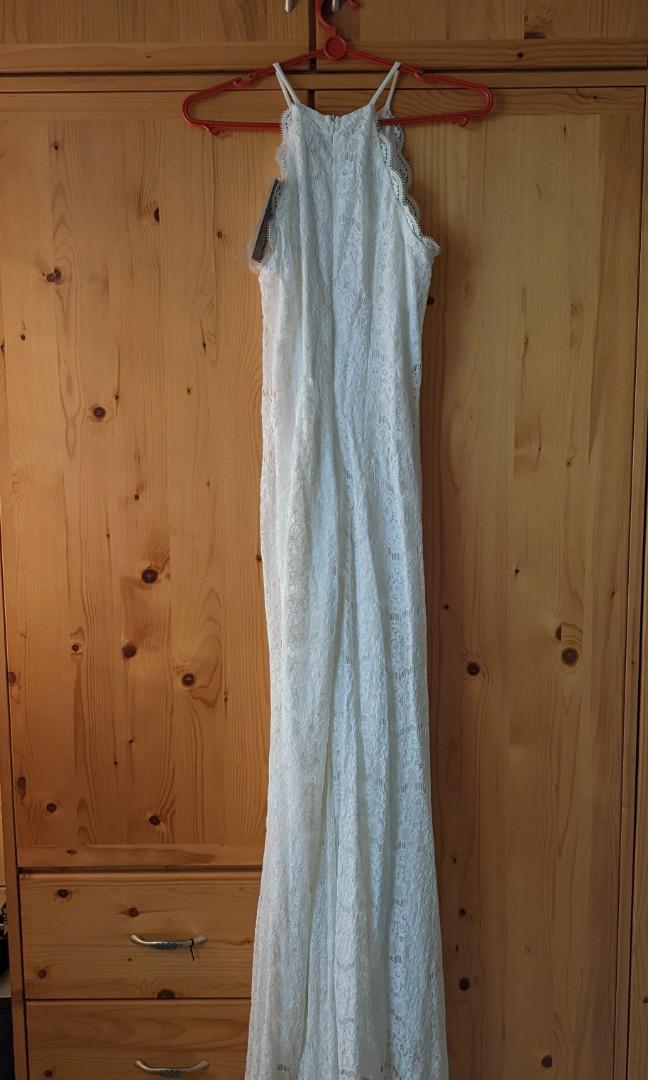 [ZALORA] Bridesmaid Mermaid Lace Dress, Women's Fashion, Dresses & Sets, Evening dresses & gowns