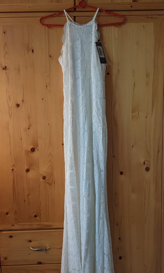 [ZALORA] Bridesmaid Mermaid Lace Dress, Women's Fashion, Dresses & Sets, Evening dresses & gowns