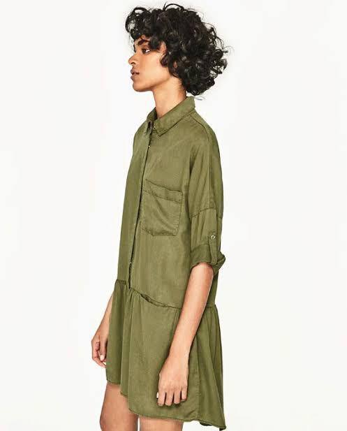 Zara army green dress store