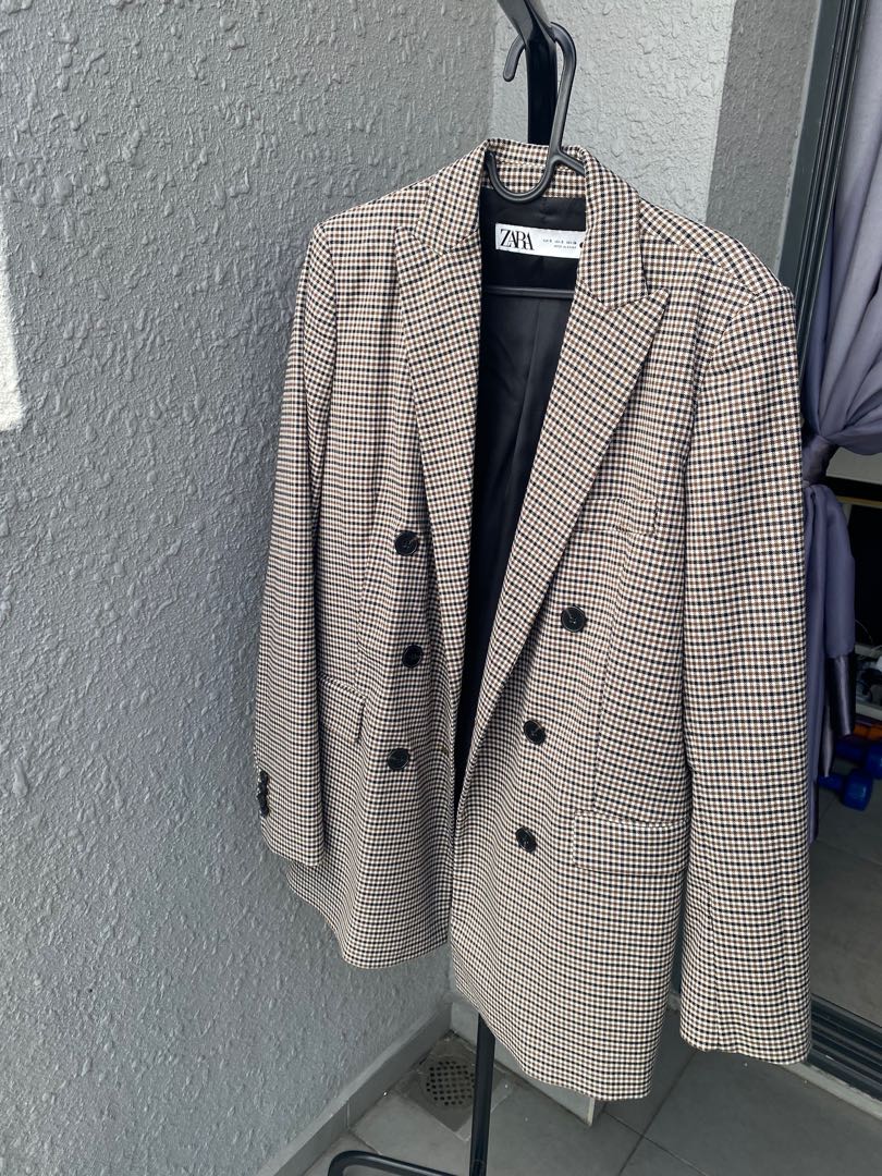 Zara blazer 2025 plaid