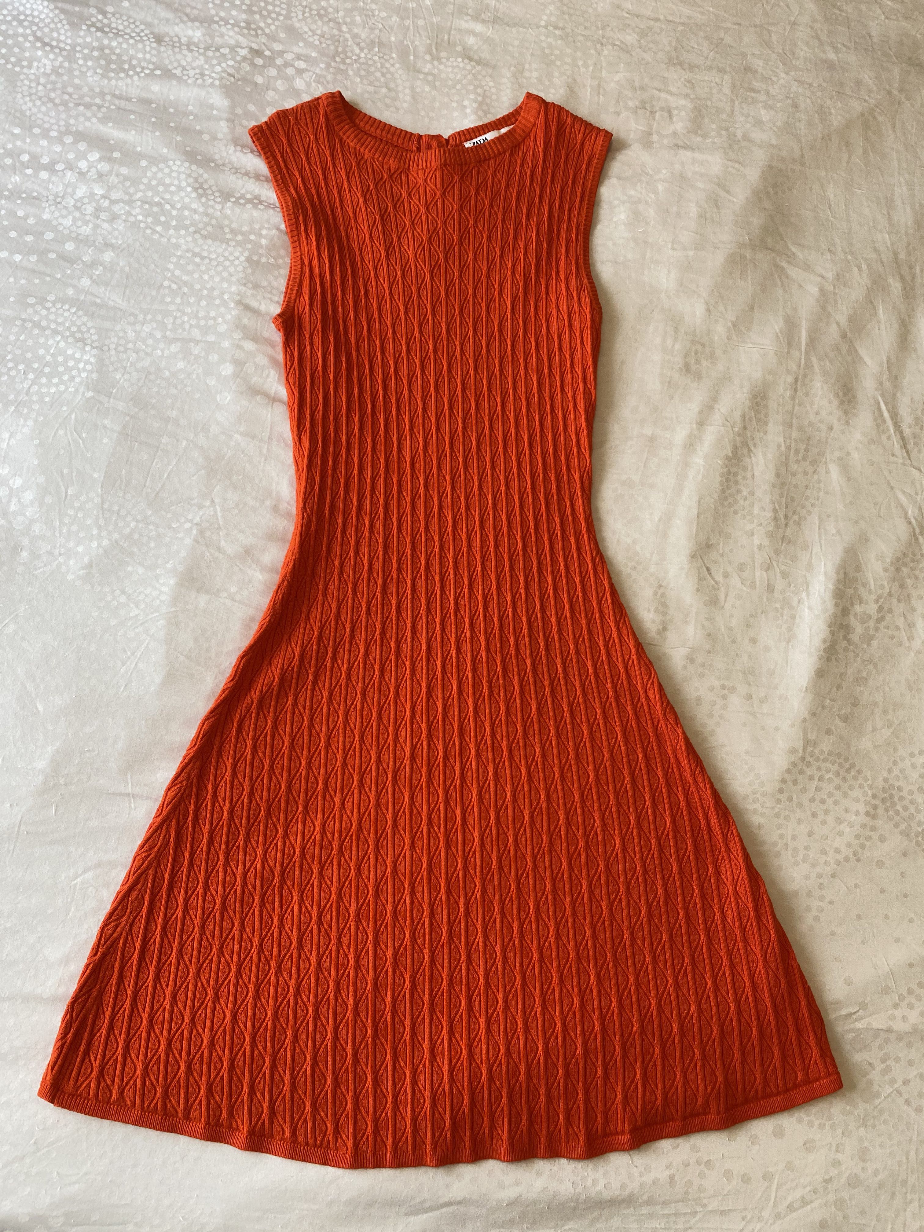 Zara orange deals knit dress