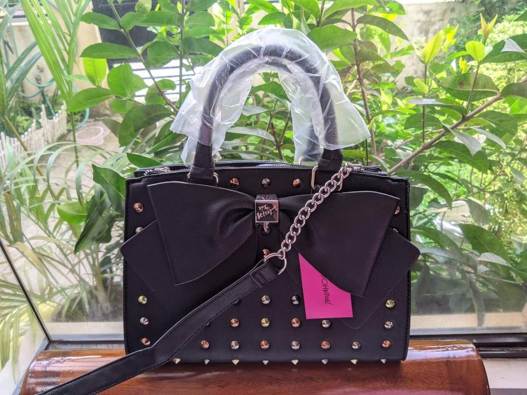 Betsey johnson studded bow satchel 2025