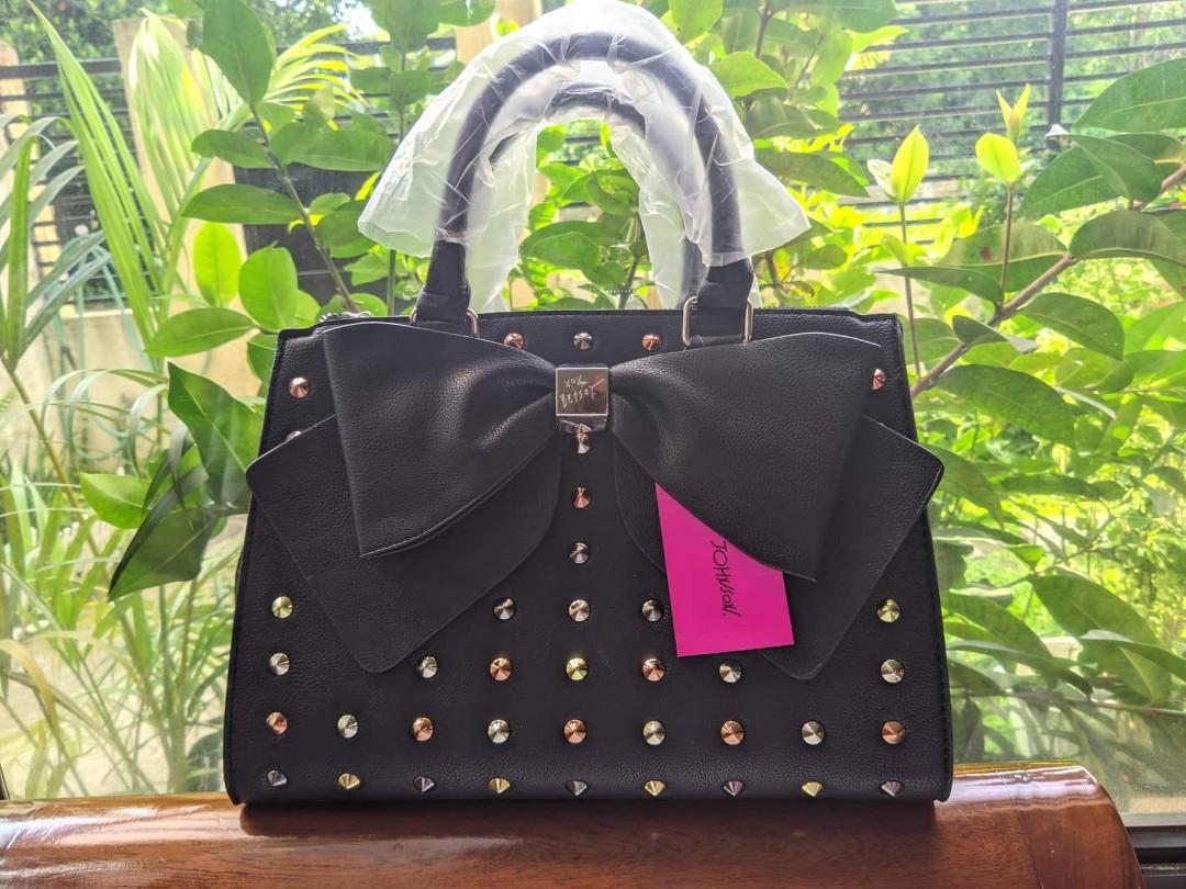 Betsey johnson studded bow satchel on sale