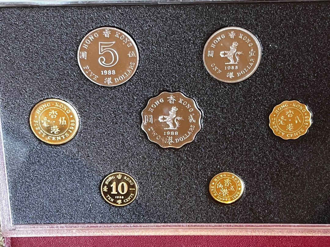 1988年香港精鑄錢幣套裝Hong Kong 1988 - Proof Coin Collection