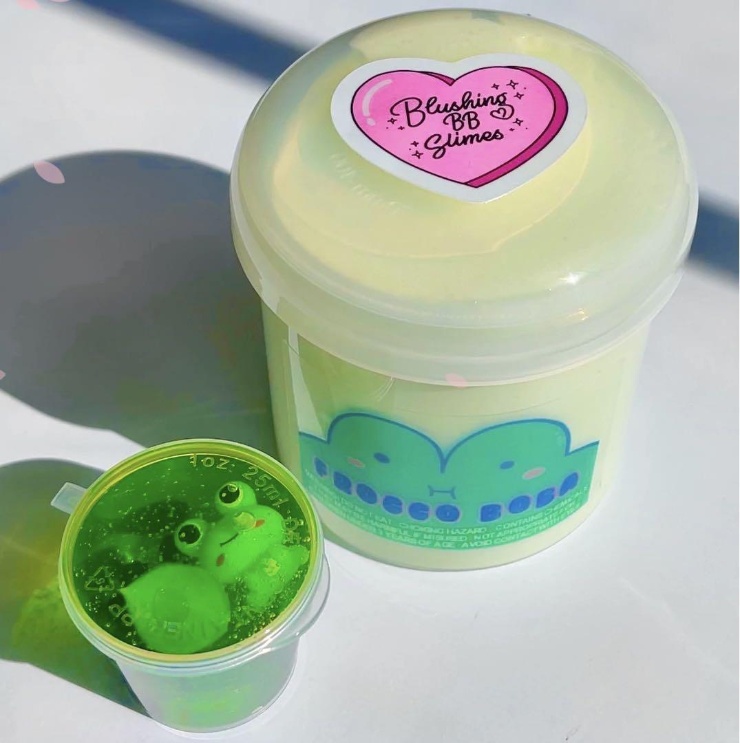 2 BlushingBB slime froggo boba & haribo gummy freeze, Hobbies & Toys