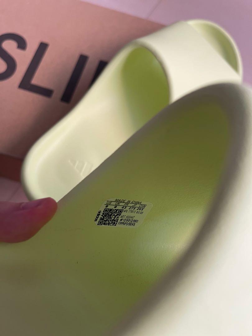 adidas gazelle silver green womens Yeezy Slide Glow Green