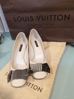 SALE! Authentic Louis Vuitton LV shoes with heels size white shoes ladies women 37 no inclusions  elegant